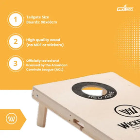 Cornhole Set - 90x60 - Black Red Zone Design Cornhole sets Wicked Wood Games