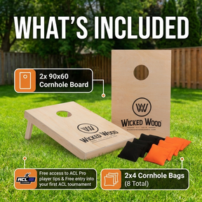 Cornhole Set - 90x60 - Wicked Wood Design Cornhole sets Wicked Wood Games