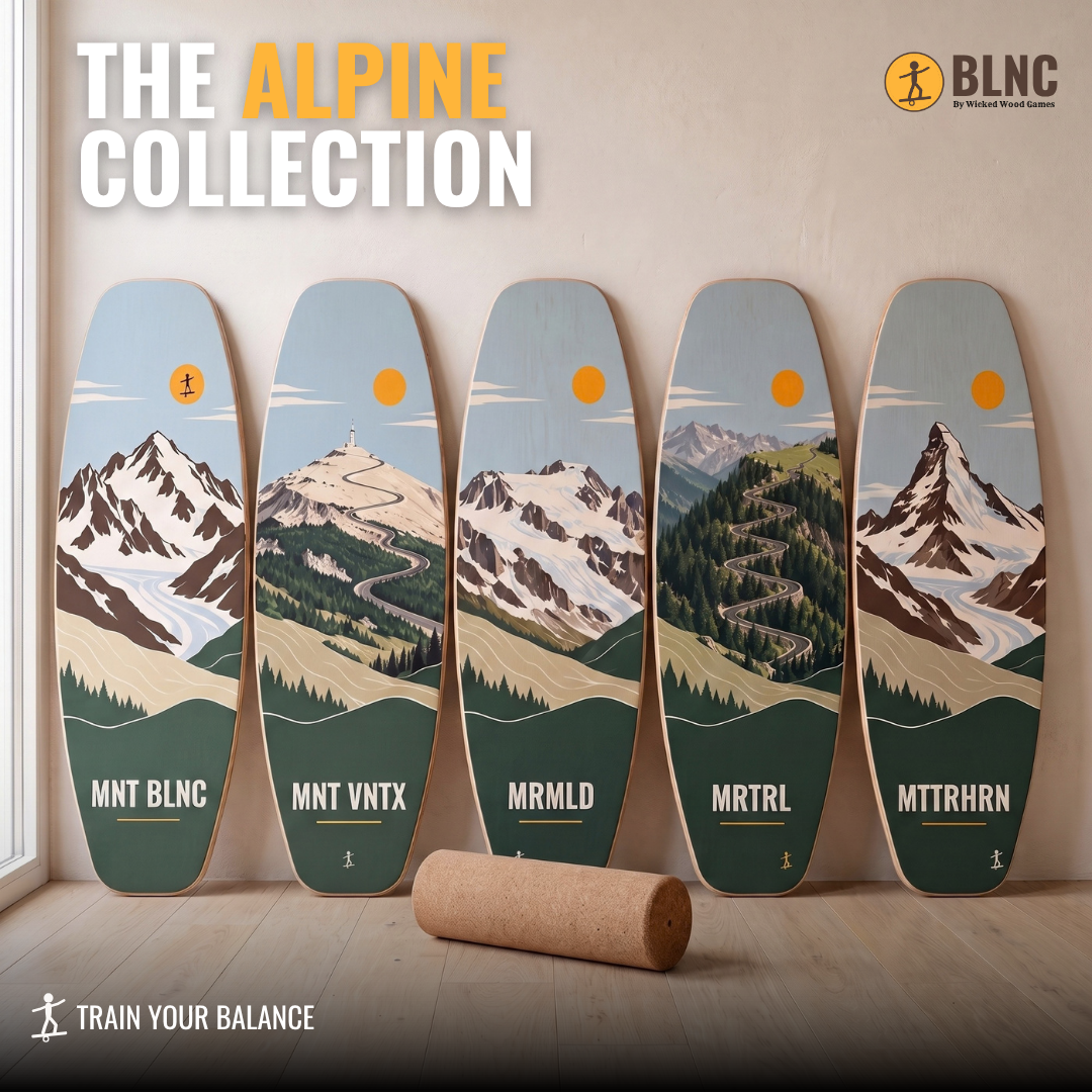 BLNC Balance Boards - ALPINE COLLECTION - Incl. Roller and Board Stoppers